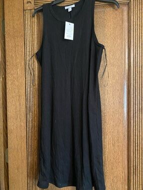 Nine West Black Ribbed Sleeveless Midi Dress